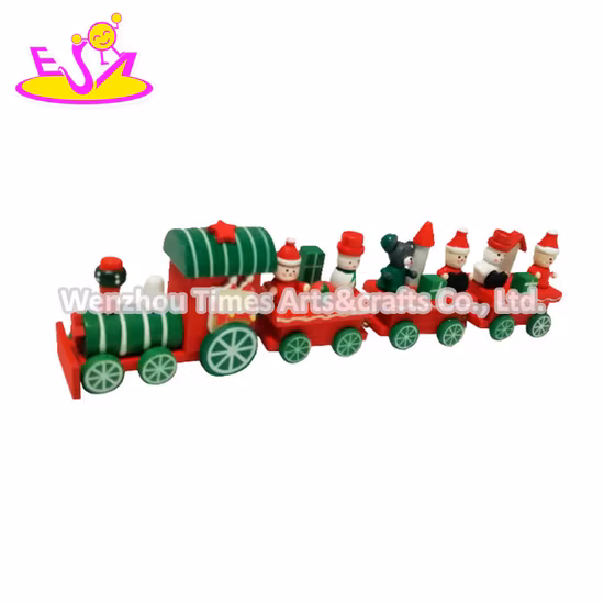 Nova chegada mini conjunto de trem de natal de madeira para decorações w04a504