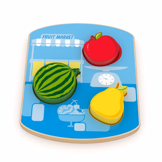 Brinquedo de madeira para criança 3D aprendendo placa de quebra-cabeça educacional